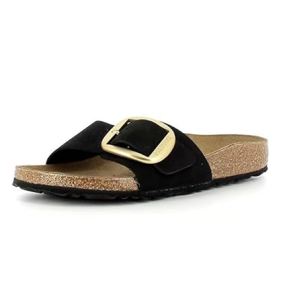 BIRKENSTOCK MADRID BIG BUCKLE PATENT SANDALS IN BLACK 36 5 - Picture 4 of 12